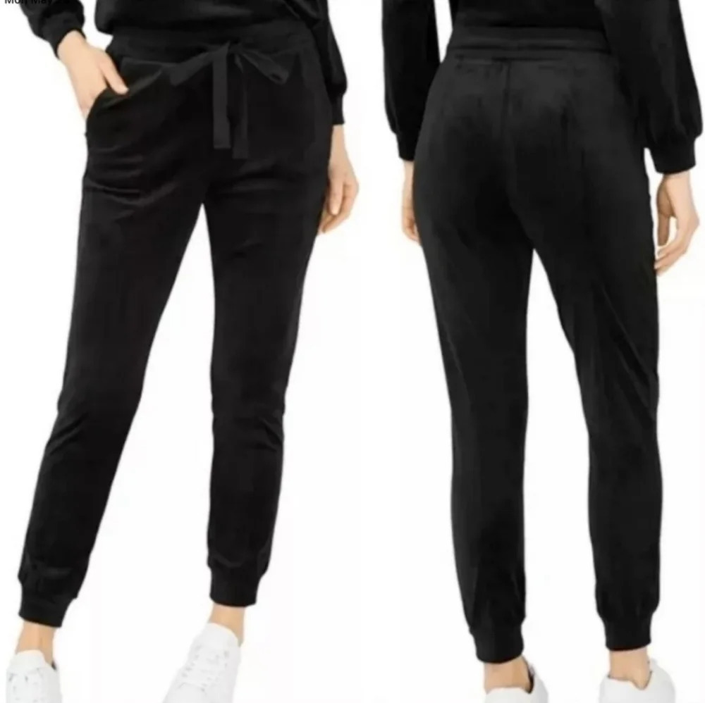 House Of Harlow 1960 Black Velour Jogger Pants 2X